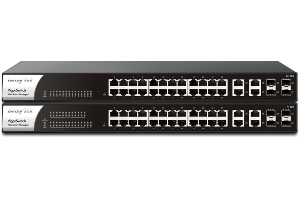 Novinka: Inteligentné riadené webové inteligentné spínače VigorSwitch P1282 a G1282